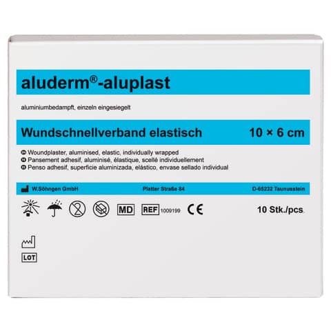 aluderm®-aluplast elastisch 1 m x 6 cm Wundverbandpflaster aluderm+silber 1009199