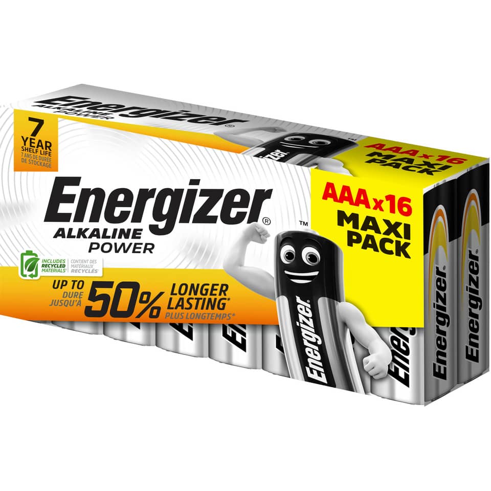 Energizer, Alkaline, Batteries, Maxi Pack, AA x16