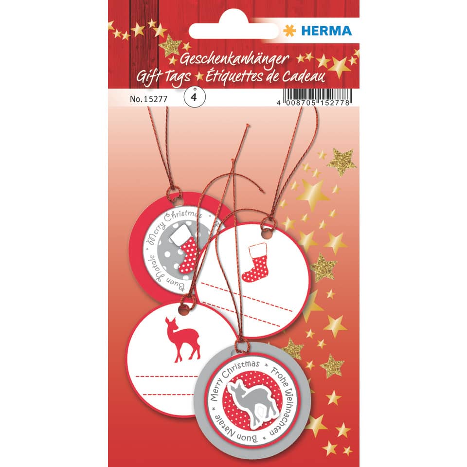 tags, Geschenkanhänger, runde Anhänger, rote Kreismarken, hängende Tags