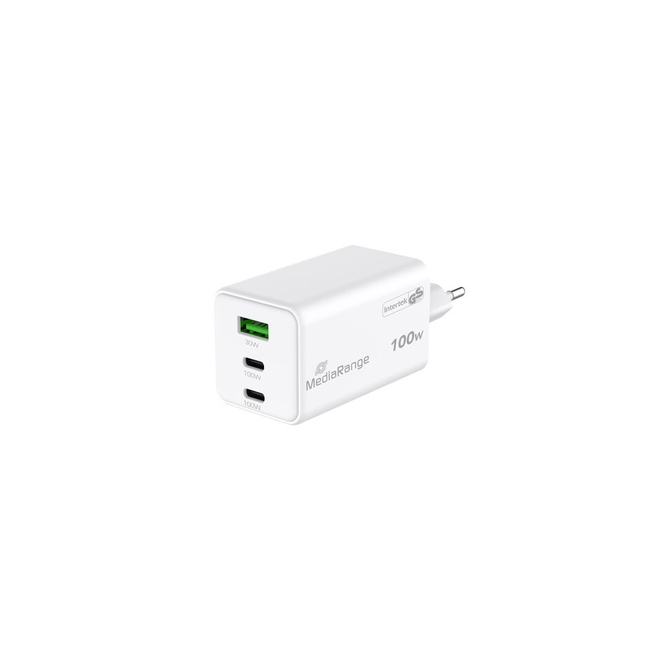 USB-C Ladegerät, Power Delivery, Weiß, Wandadapter, 3 Anschlüsse