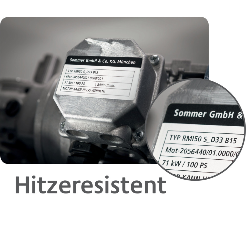 Hitzresistent, Motor, Etikett, Aluminium, Maschine
