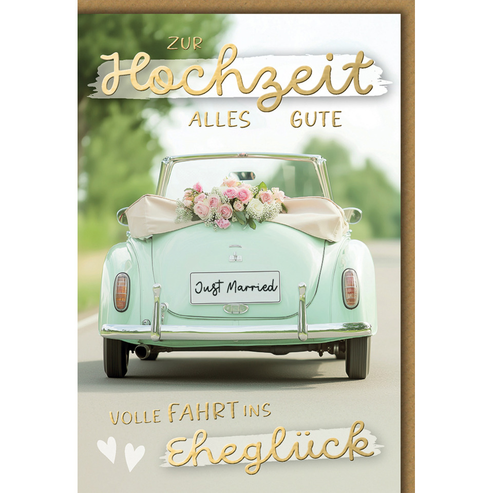Hochzeit, Auto, Blumen, Kreuzer, Just Married