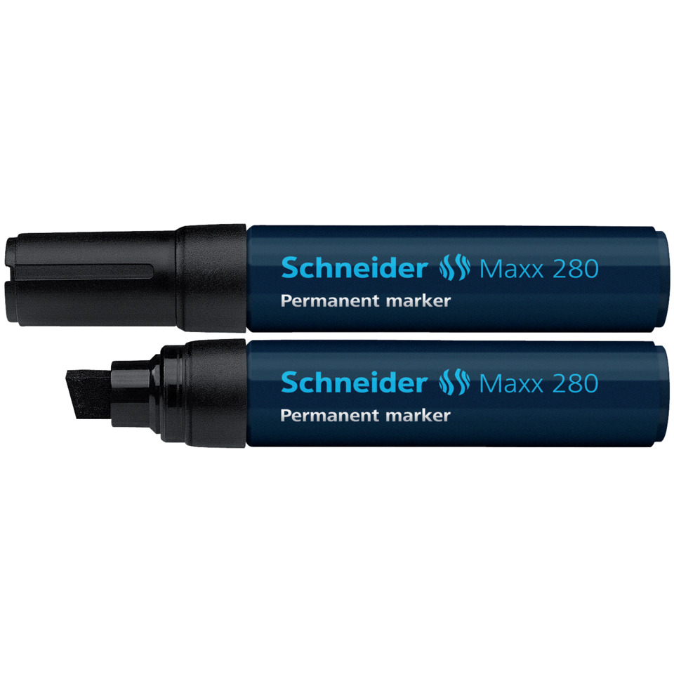 Marker, Permanent marker, Chisel tip, Blue marker, Schneider Maxx 280