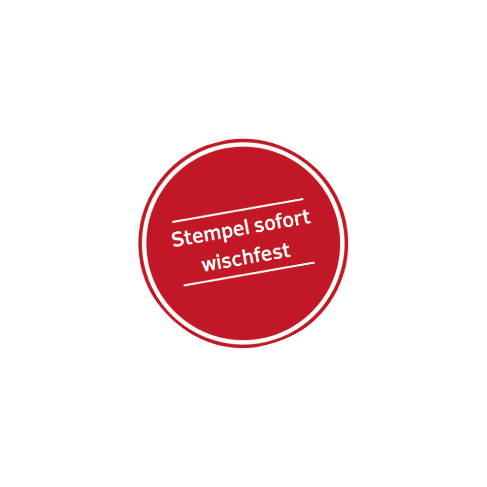 stempel, stempel sofort, wischfest, rot, aufkleber
