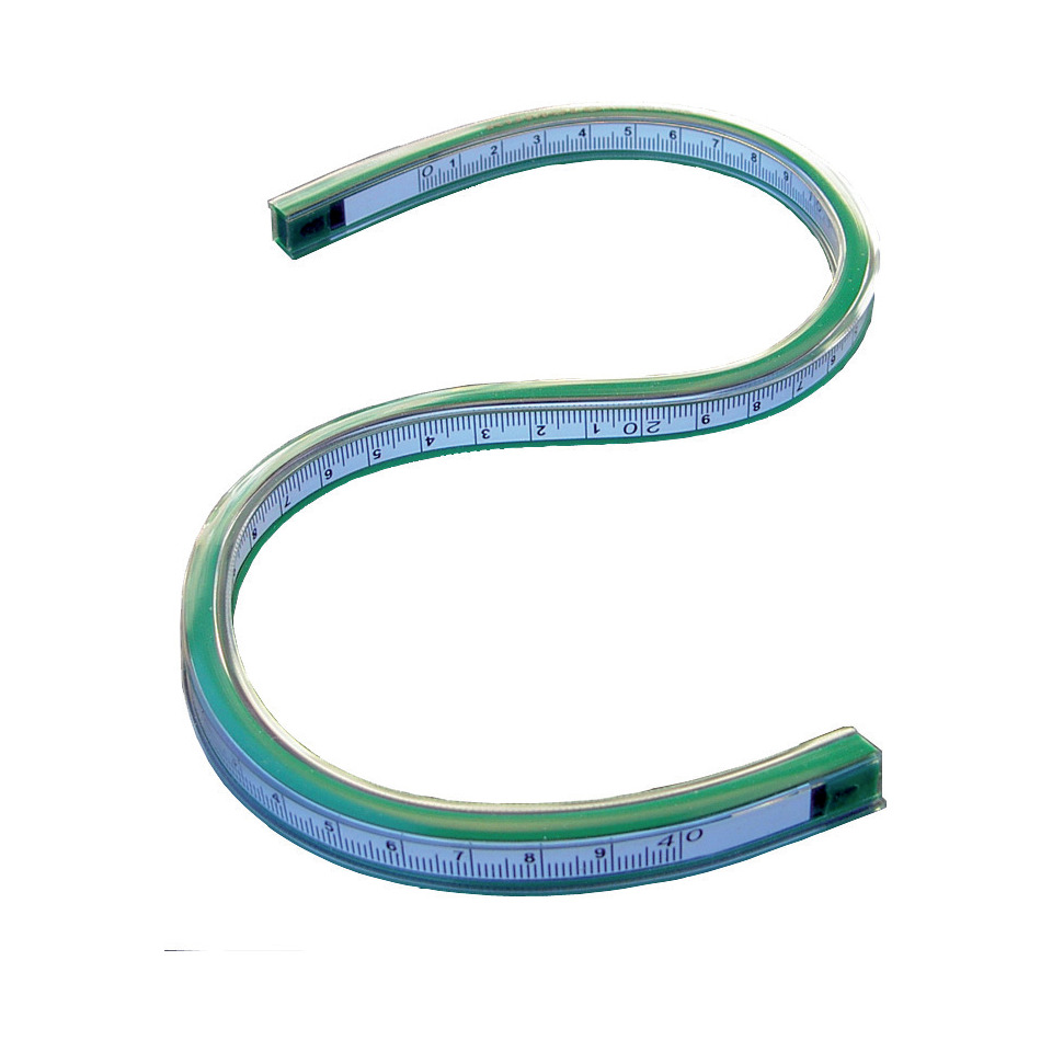 flexibler Lineal, gebogenlineal, messband, metrisches Lineal, transparent grün