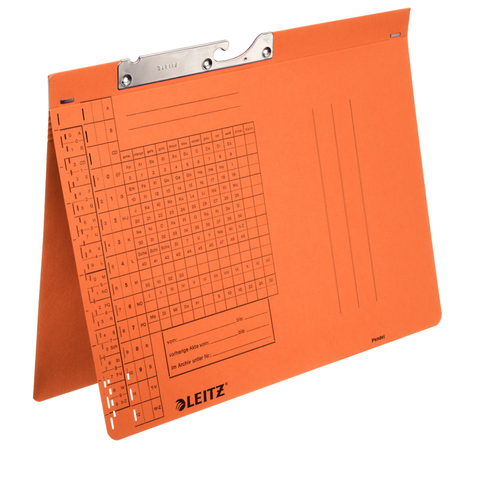 aktenordner, ordner, transparentes orange, clip-clamp, leitz