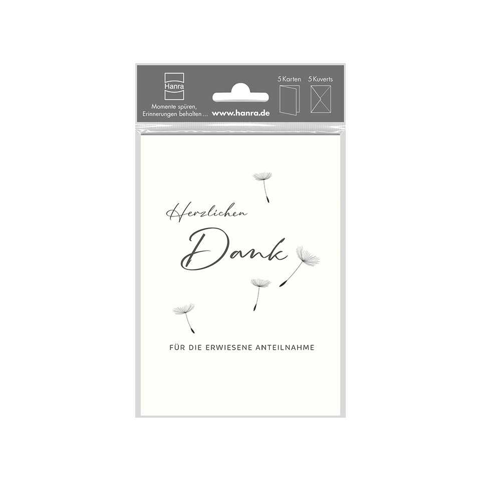 Dankeskarte, Herzlichen, Blüten, Pusteblume, Kartenmotiv