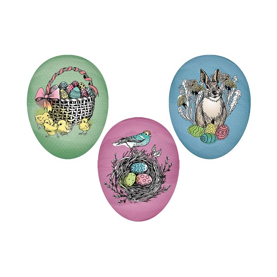 Ostereier, Nest, Korb, Vogel, Hase