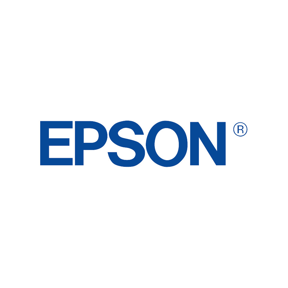 Logo, Marke, blauer Text, Epson, Wortmarke