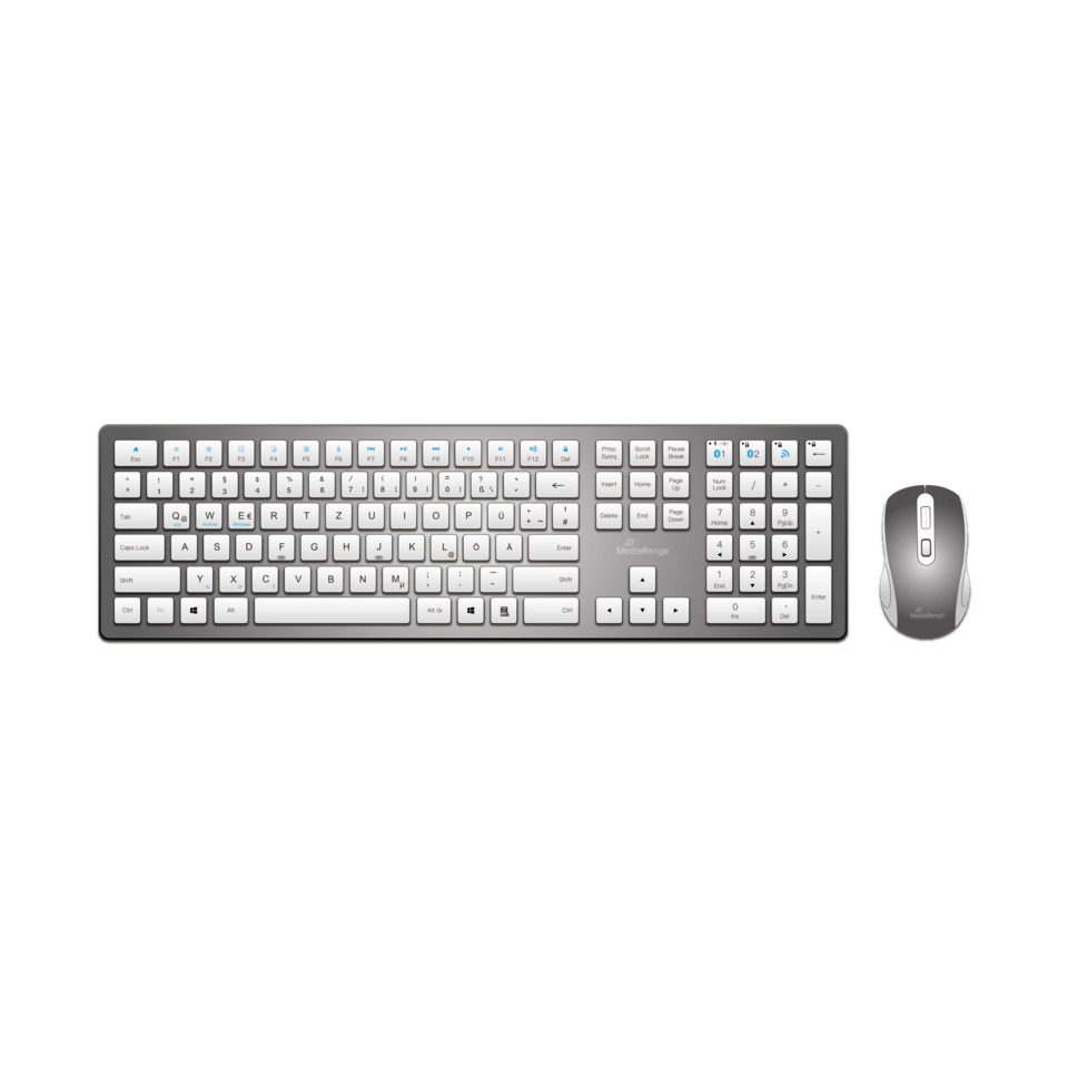 keyboard, kabellose, Tastatur und Maus, Silber, Vollgröße