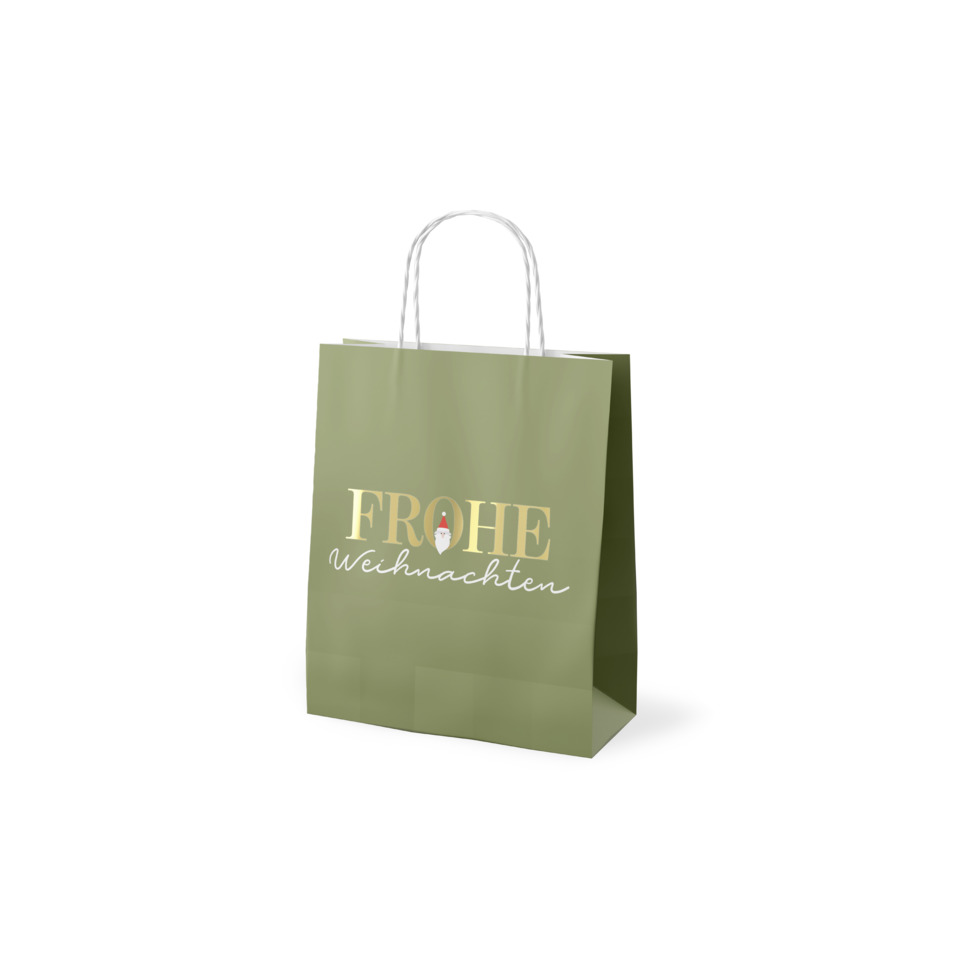 geschenktasche, weihnachtsdesign, grüner taschenbeutel, papier tasche, frohe Weihnachten
