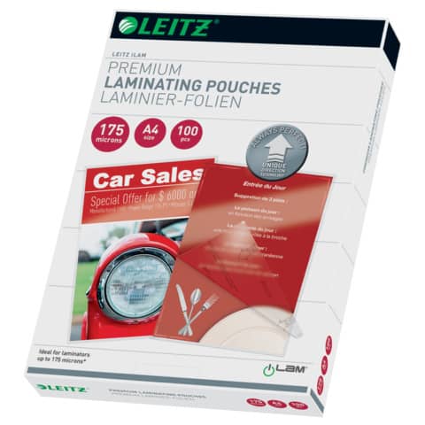 Laminierhülle A4 UDT 175mic, 100 Stück, glasklar LEITZ 7483-00-00