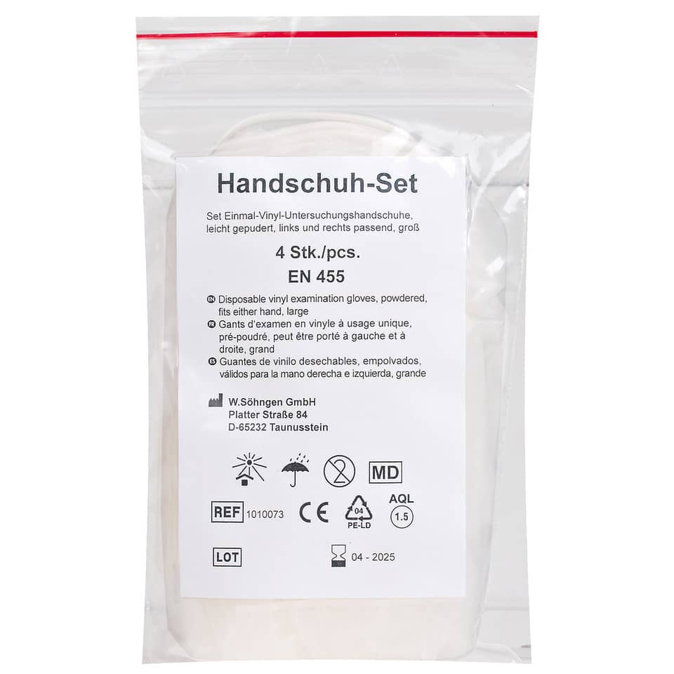 handschuh-set, Vinylhandschuhe, Einweghandschuhe, 4 Stk, EN 455