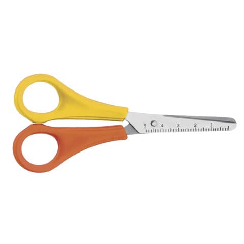 Bastelschere Linkshänder rund, 13cm, orange/gelb WESTCOTT E-21593 00