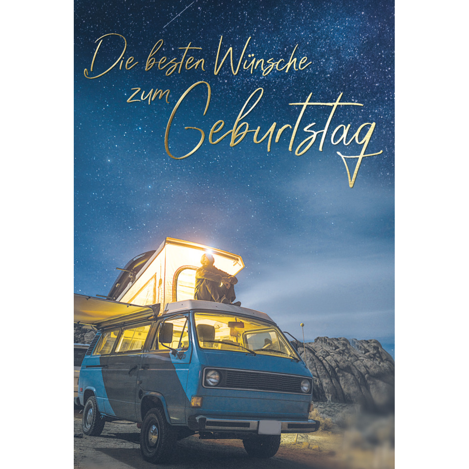 Reisebus, Campingwagen, Vinatge Camper, Sternenhimmel, Wohnmobil Dachzelt