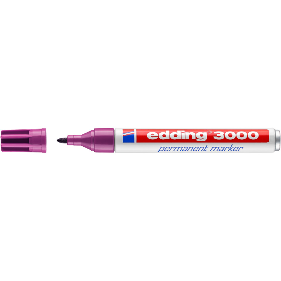 Permanentmarker, Markierung, pinkes Cap/Deckel, magenta, eddding 3000