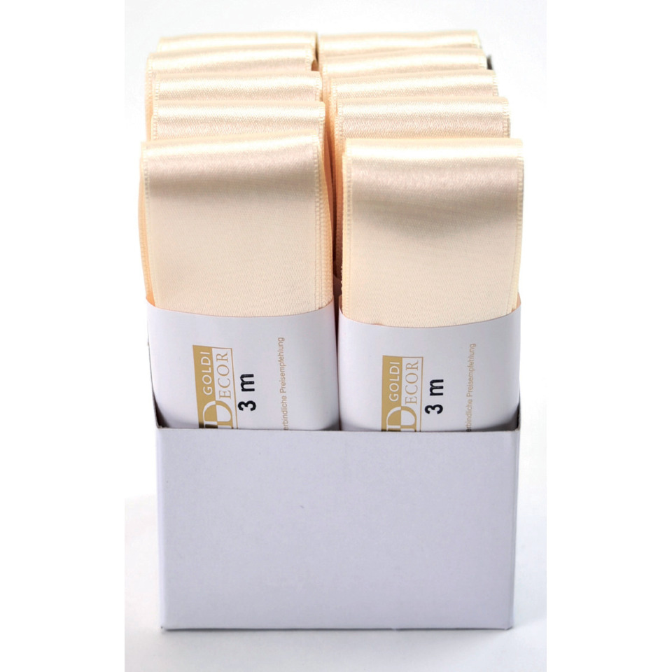 Doppelsatinband, 40mmx3m, creme GOLDINA 11720400211003