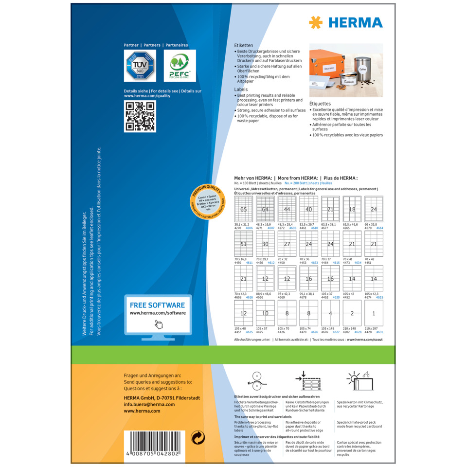 etiketten, druckerzeugnisse, herma, werbebeschriftung, etiketten-kit