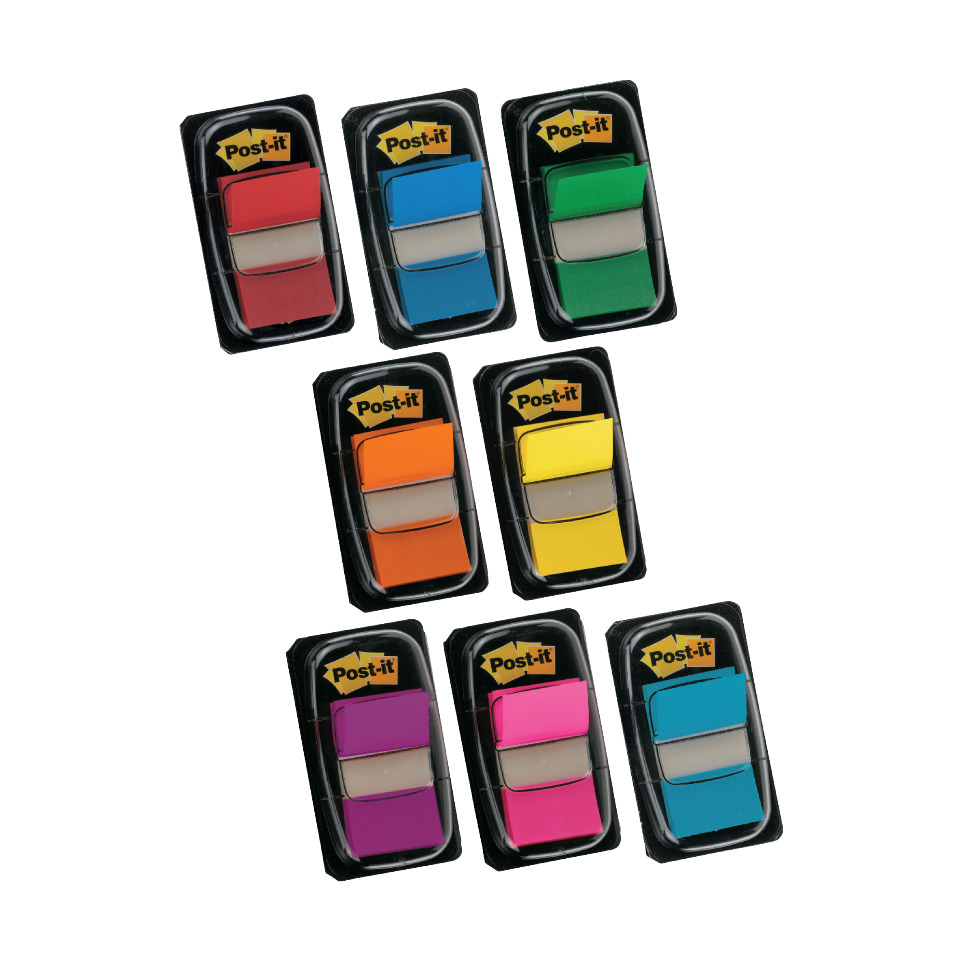 Post-it, Notizmarker, Halter, farbige Zettel, Schachteln