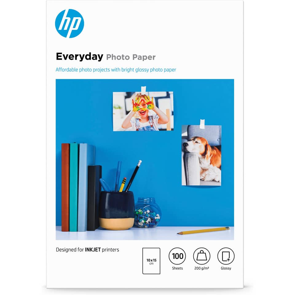 Fotopapier, Tintenstrahldruckpapier, Glänzend, 10x15 cm, blauer Hintergrund