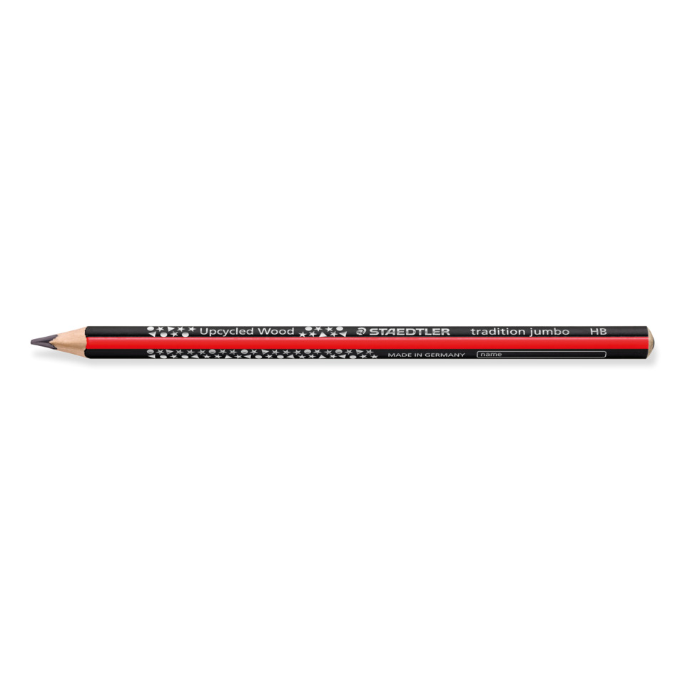 Bleistift, HB, Tradition Jumbo, Holzbleistift, Upcycled Wood, Bleistift, HB, Tintenbleistift, schwarz rot, Holzbleistift