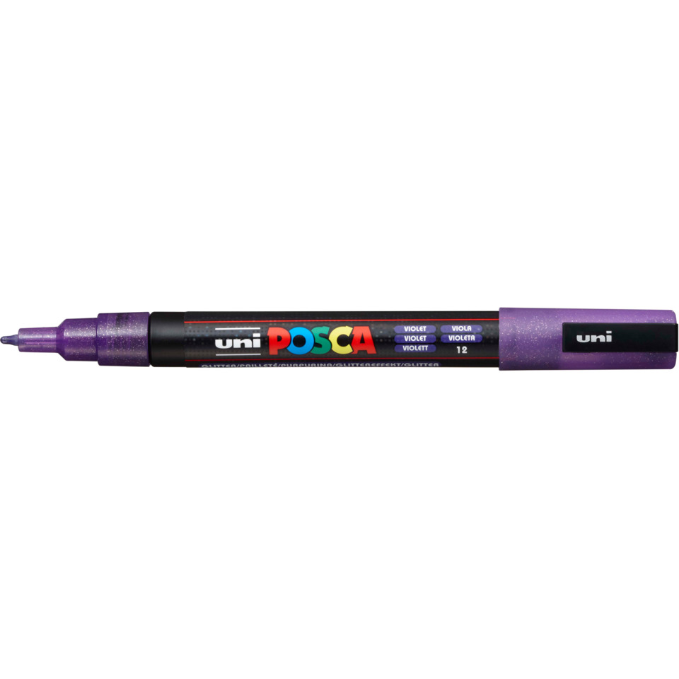 Marker, Permanent marker, Purple, Glitter, Feiner Strich