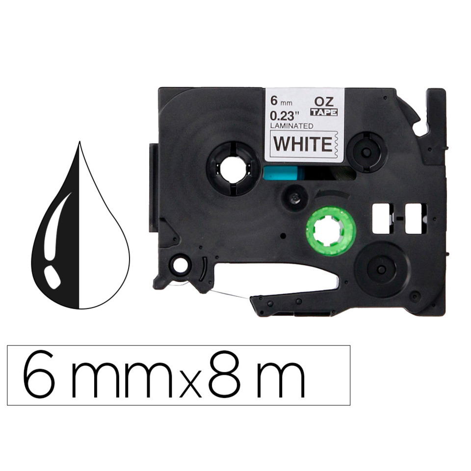 Kassette, Tape, Weiß, 6mm, Laminiert