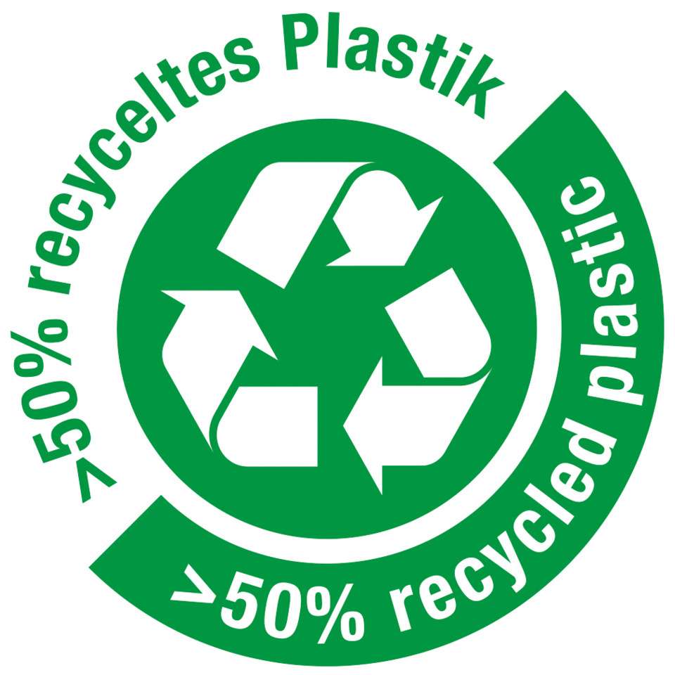  recycling symbol,  circular arrow,  green,  plastic,  50% recycled