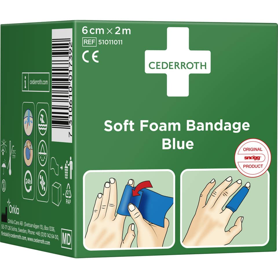 Soft foam bandage, Blue, Adhesive bandage, Medical product, Bandage box