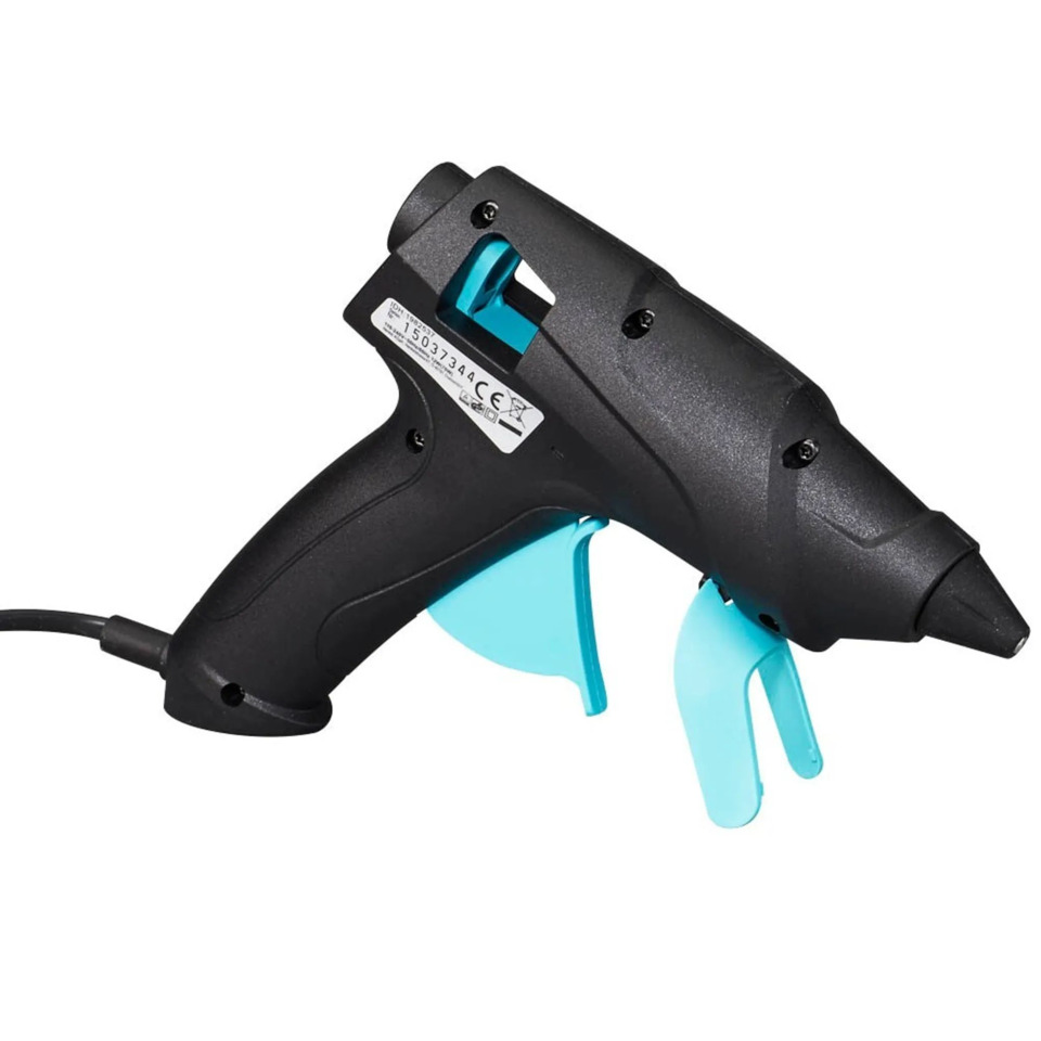Heißklebepistole, Drahtklebepistole, Klebestift, Kopf schwarz, Griff blau