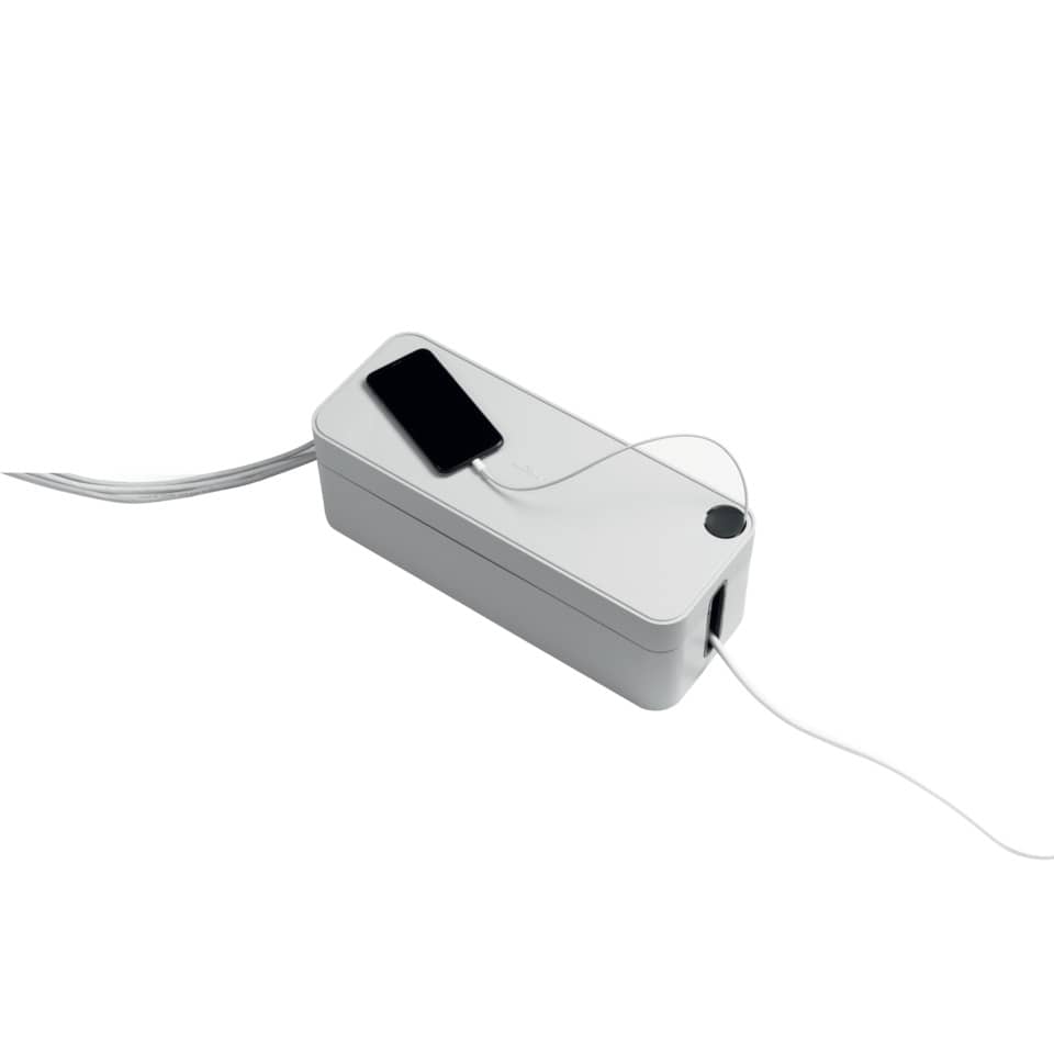 Ladegerät, USB-Ladegerät, Schreibtischgerät, Kabelanschluss, Schwarz-weiße Oberfläche
