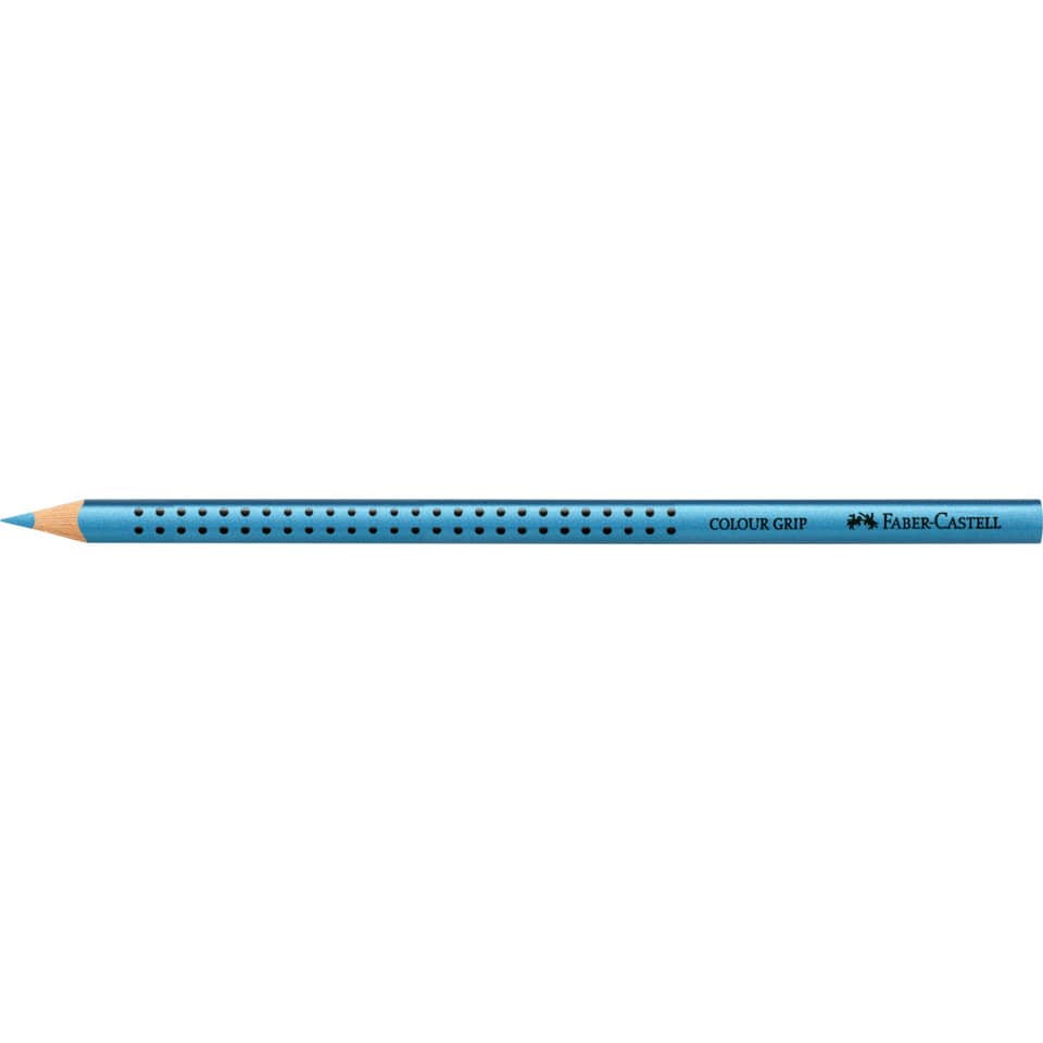 blauer Bleistift, HB-Bleistift, Color Grip, Löcher/Perforationen, Faber-Castell