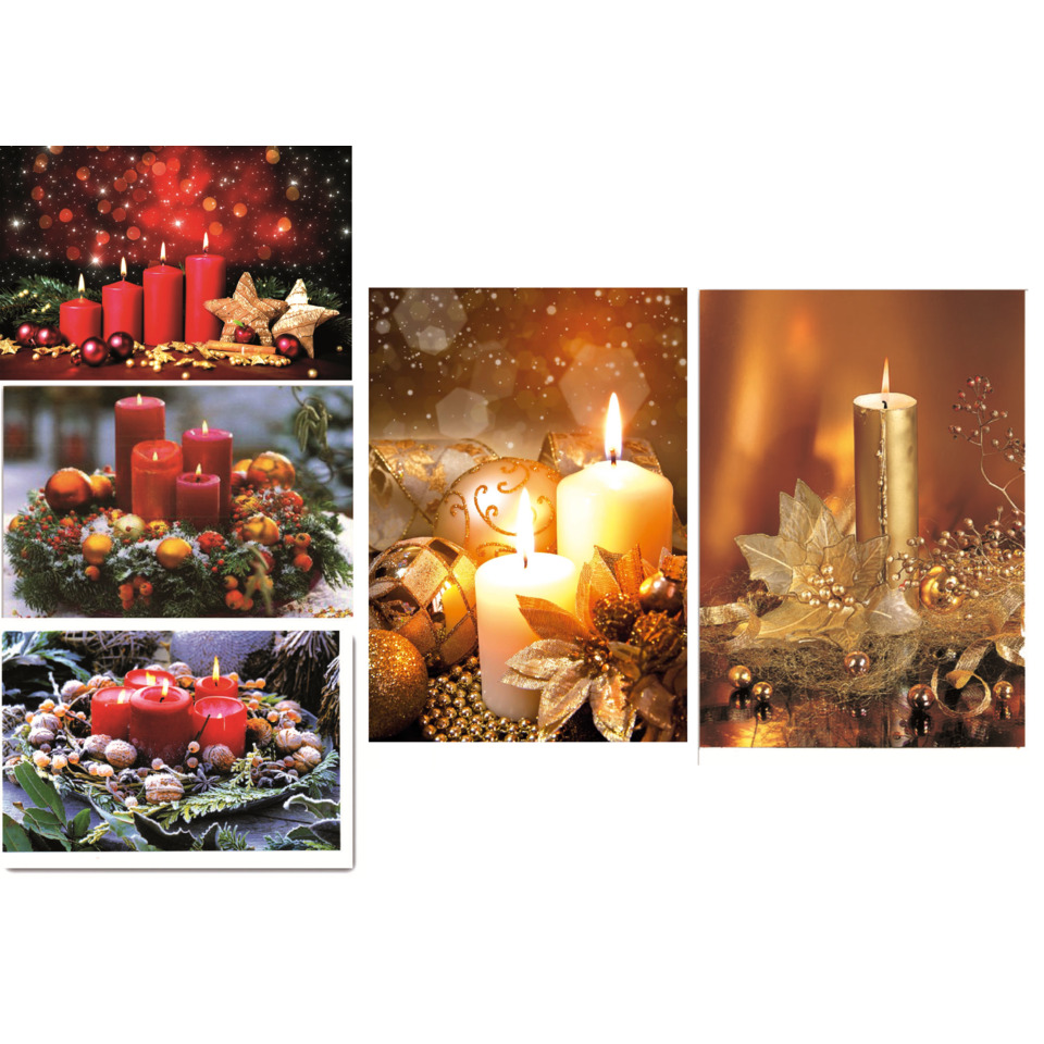 Weihnachtskerzen, Rotkerzen, Golddekoration, Kernlicht, Adventskränze