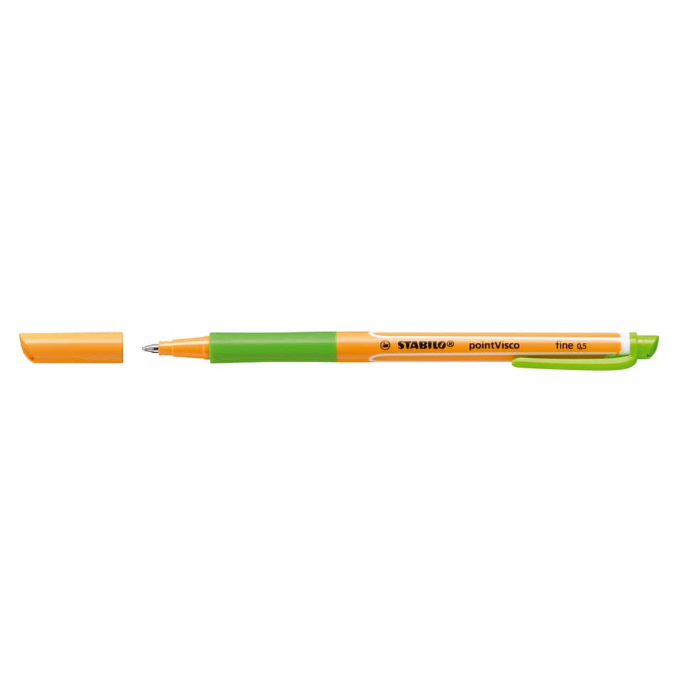  Kugelschreiber, grün orange, nachfüllbar, Clip, feinspitze