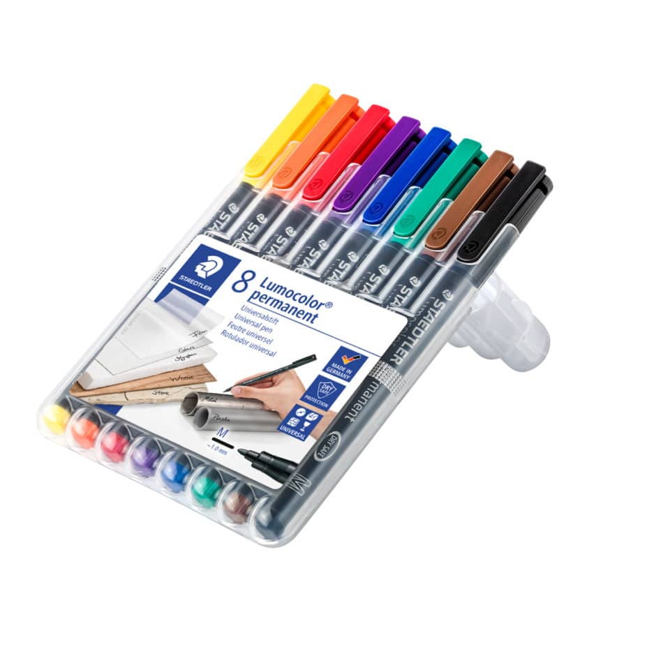 Folienstift Lumocolor® permanent, ca. 1.0 mm, STAEDTLER Box mit 8 Farben STAEDTLER 317 WP8
