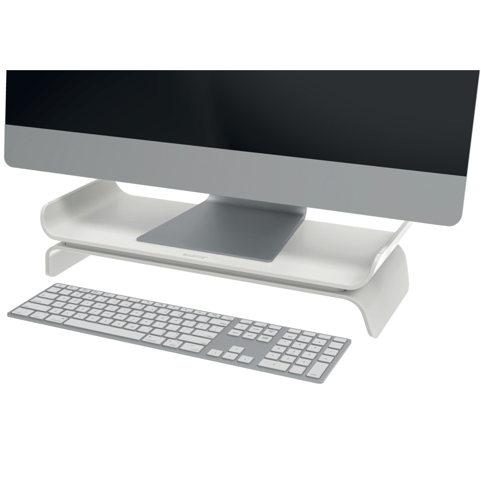 All-in-One Setup, Monitor Stand, Tastatur, Weiß, Schreibtischzubehör