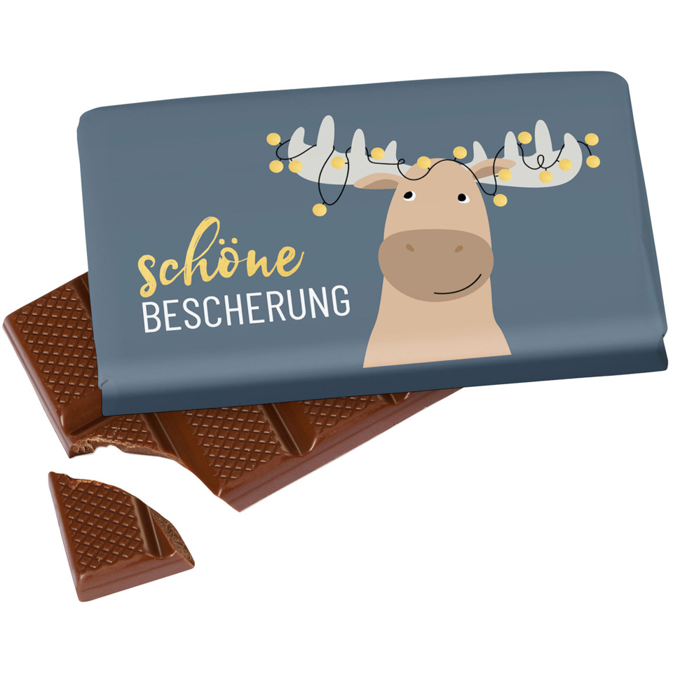 Schokolade, Schokoladebar, Tiermotiv, Weihnachtsmotiv, Bar