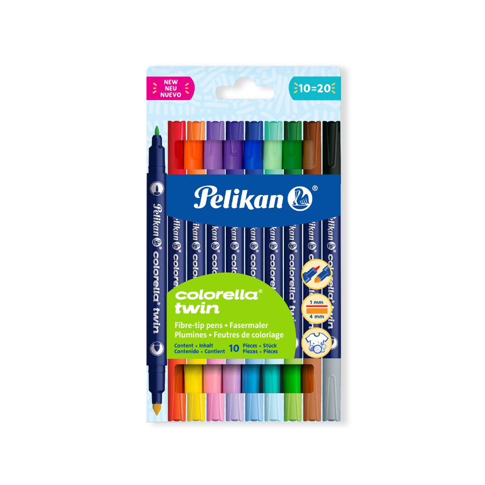 Markerpen, Buntstifte, Twin Tip, Faserstifte, Palette-Set