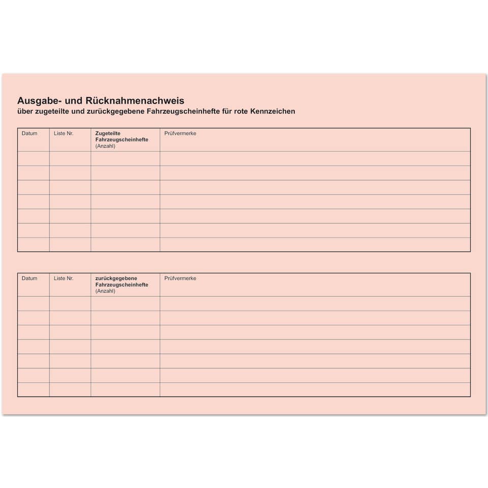 A4 Dokument, ungeprüftes Formular, rosa, Register, Tabelle