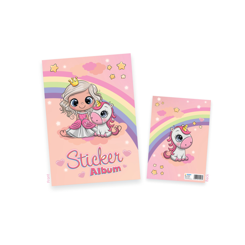 Sticker, Album, Einhorn, Prinzessin, Pastell