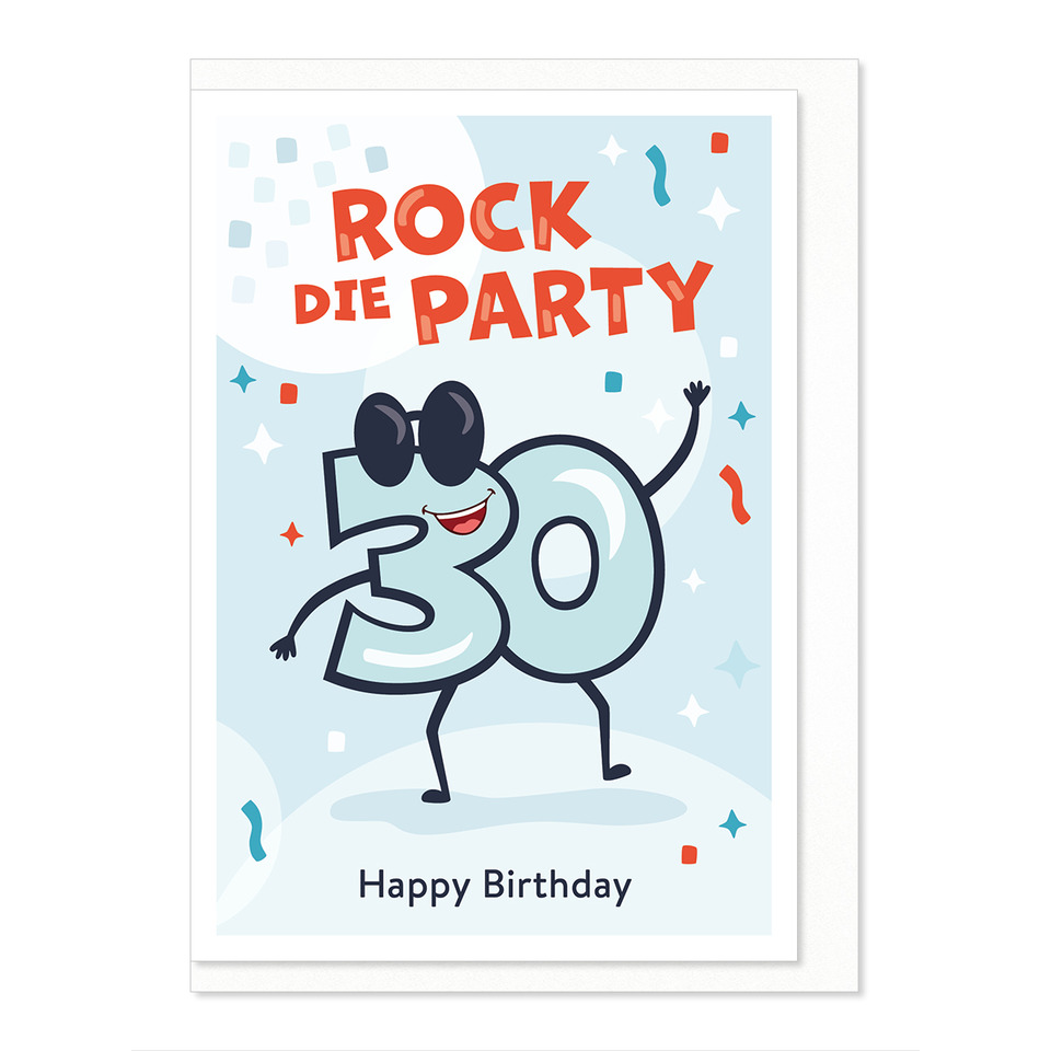 Geburtstag, Geburtstagskarte, 30 Jahre, Comicfigur, Happy Birthday