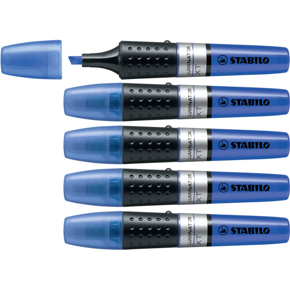 Textmarker, Marker, Lumina­tor, Stabilo, Blue