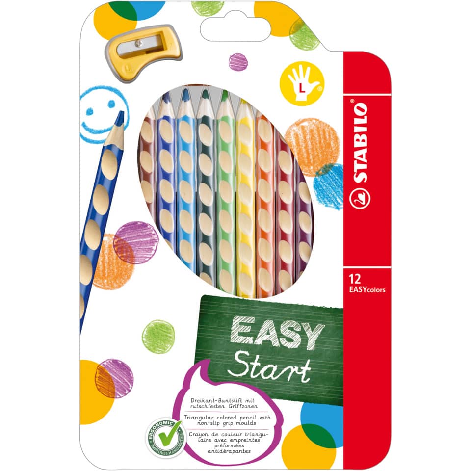 Buntstifte, Buntstift-Pack, 12 Farben, Holzstifte, dreikantig