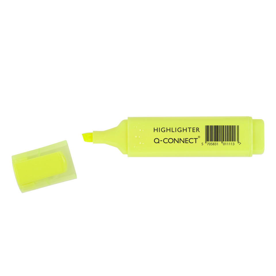 highlighter, marker, neon grün, fluorescent, barcodiert, highlighter q-connect