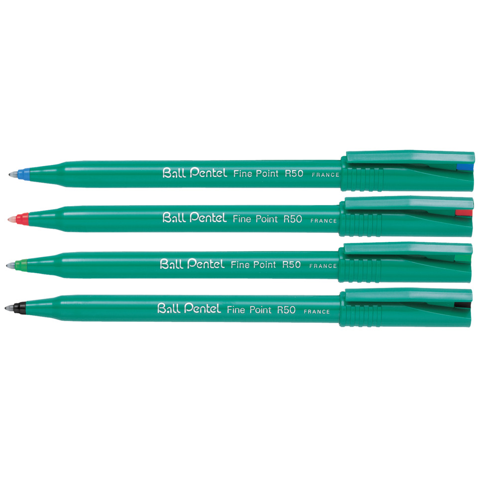 Kugelschreiber, Fineliner, R50, Grün, 4er Satz