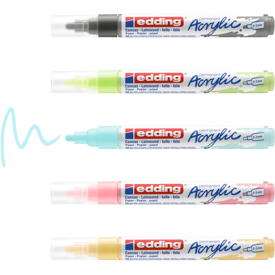 acrylic marker, paint marker, set of 5, bright colors, color markers