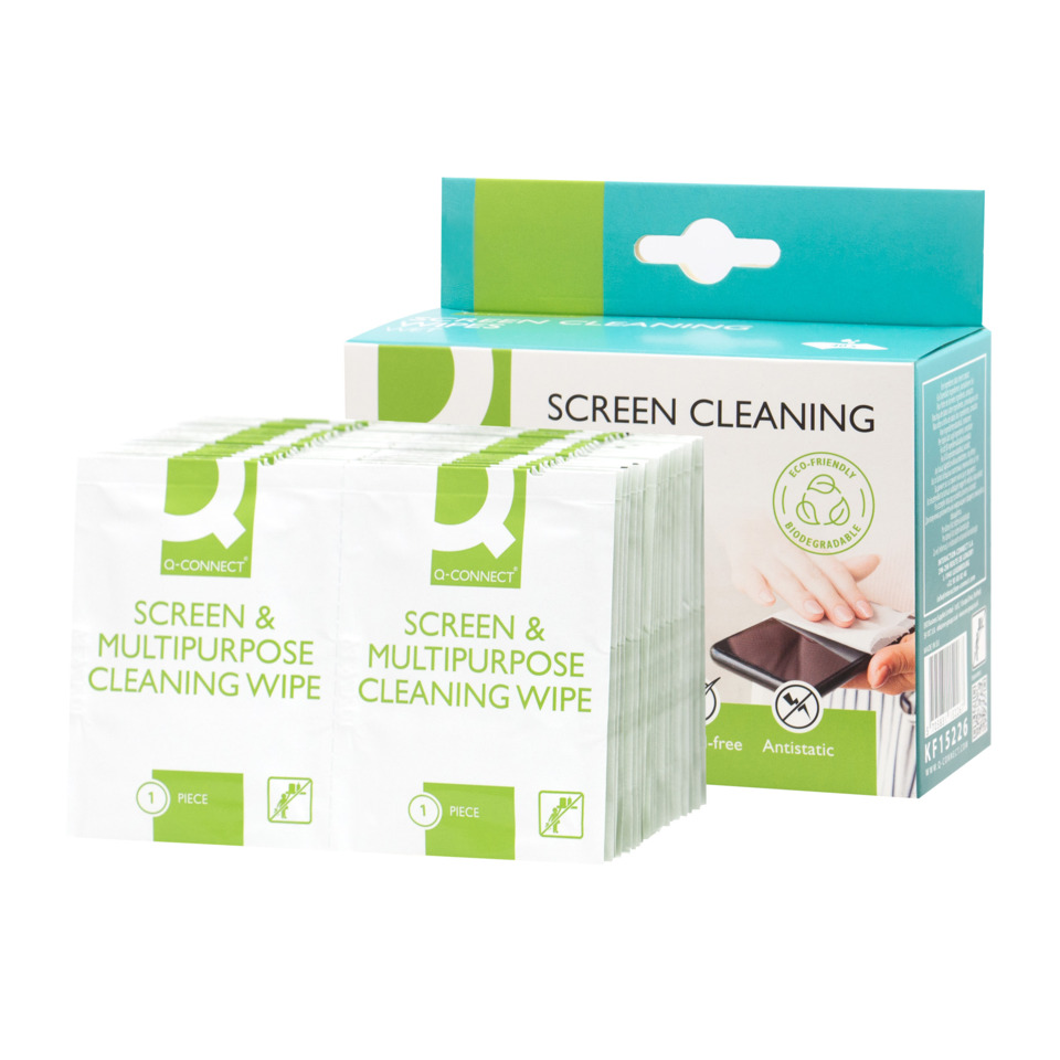 screen cleaning wipes, multipurpose wipes, biodegradable, eco friendly, packaging box
