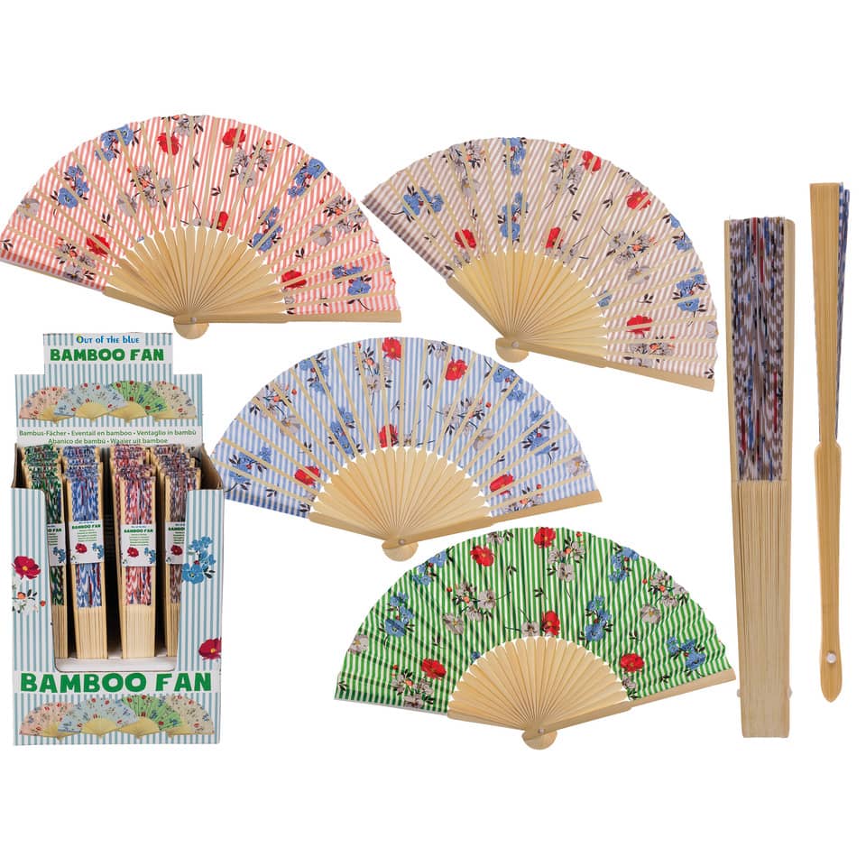 Bambusfächer, Fächer Set, Bambus Holzgriff, Blumen Muster, Kleine Fächer