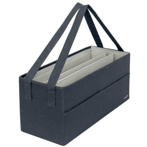 Notebooktasche Hot Desking Tasche aus Stoff, faltbar, 3 Fächer, samtgrau LEITZ 6444-00-89
