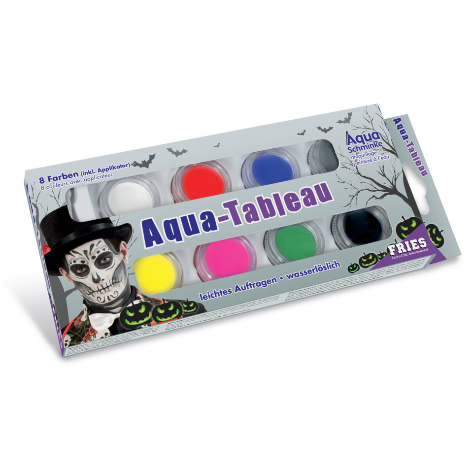 Aqua-Tableau, Künstlerfarben, Schminkset, Halloween, Wasserlöslich